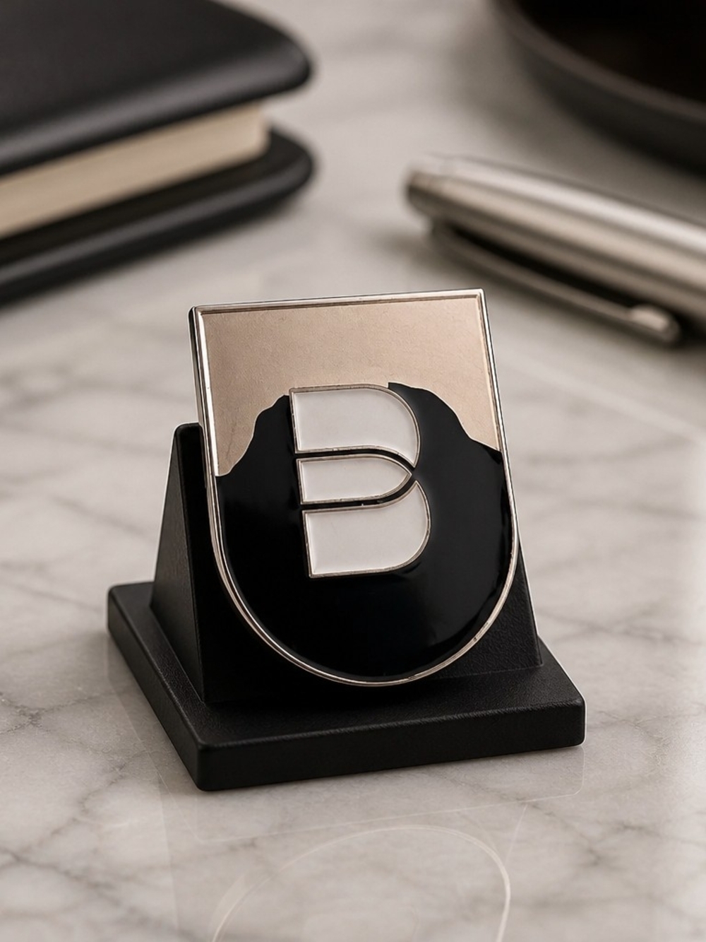 Monogram B Enamel Pin